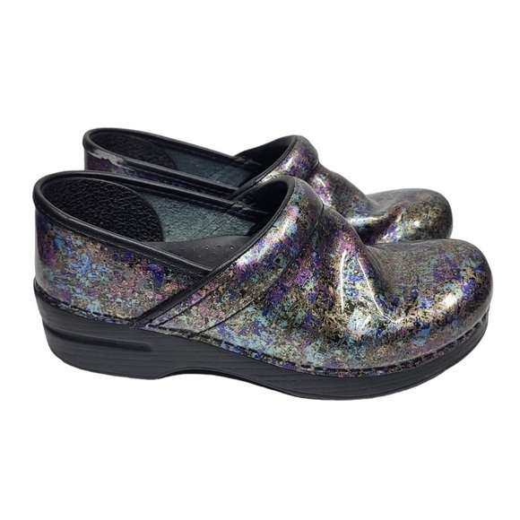 Dansko Professional Comfort Slip On Work Clog Shoes in Metallic Ink - Picture 5 of 9